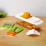 Mainstays 11 Pieces Multi-Function Nice Dicer and Mandoline, Stainless Steel, Green Glaze, 820g - Image 4